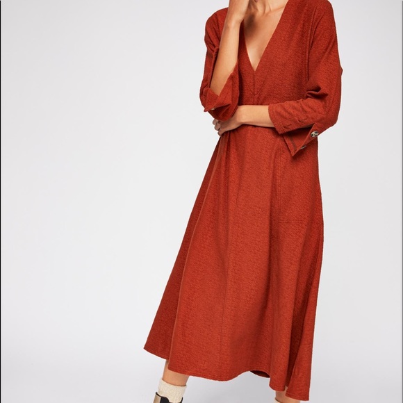 Free People Dresses & Skirts - Free People Beach Orange Poppy Midi Dress | SZ M
